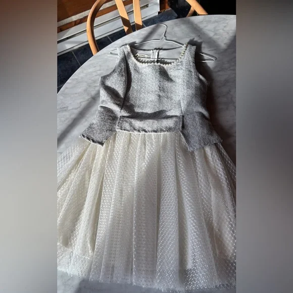 DRESS - Molly Bracken Pearl Trim Tweed & Tulle Dress (Small) - Picture 4 of 8